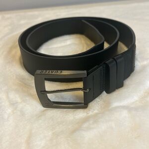 Cuater TravisMathew Black Leather Belt Golf Casual Matte Buckle w38
